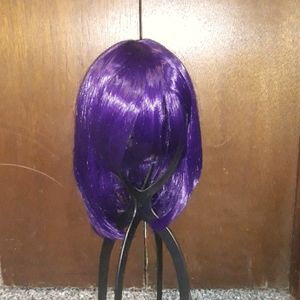 Purple Bob wig with bangs